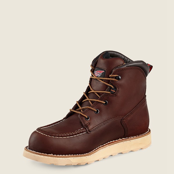 Red Wing Mens Traction Tred - 6-inch Waterproof Soft Toe - Work Boots Brown - 7298TGBUK